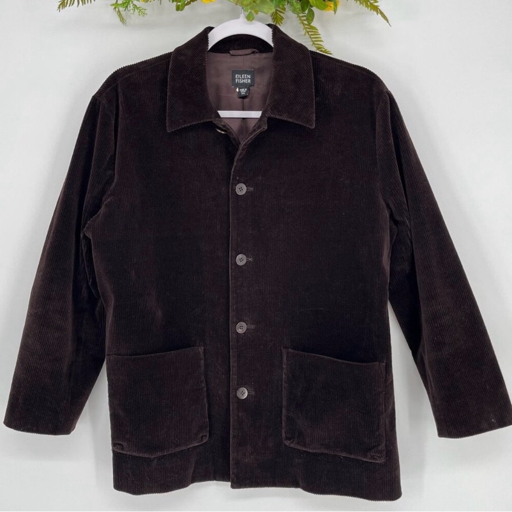 Brown Corduroy Coat XS Eileen Fisher